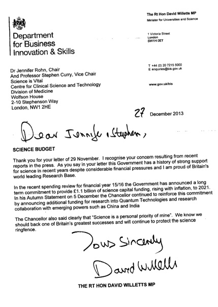 Letter from David Willetts Dec 2013